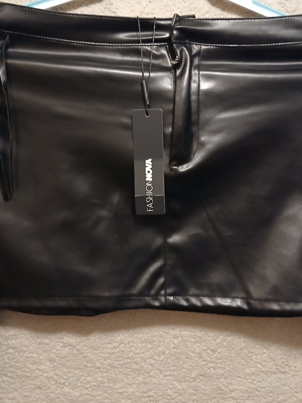 Faux leather mini skirt